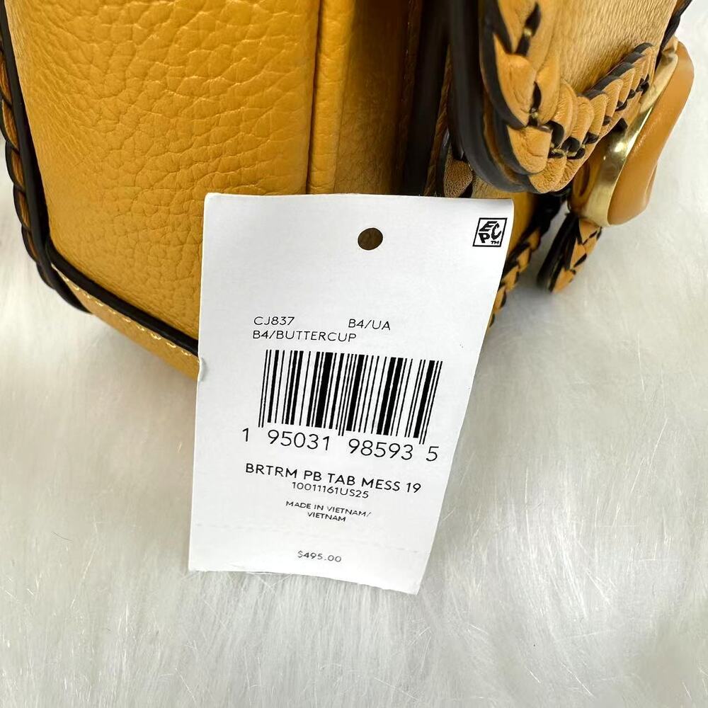 Coach Tabby Leather Crossbody Messenger 19 With Braid- Brass/Buttercup CJ837 NWT - Picture 8 of 13